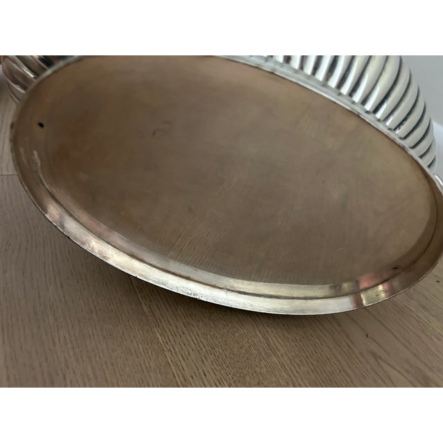 1920s Large 1920s Silverplate Footed Oval Urn With Lion Head Details For Sale - Image 5 of 12