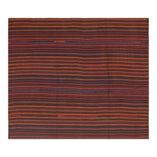 Multicolor Ground Geometric Vintage Turkish Decorative Kilim Small Rug For Sale