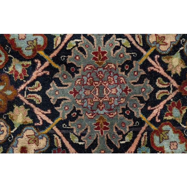 Fine Antique Persian Tabriz Floral Red Handmade Wool Rug For Sale - Image 10 of 11