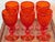 Lovely mid 20th century diamond point orange-red vintage glass goblets. Set of 6. Made in Portugal by Ivima. Please see...