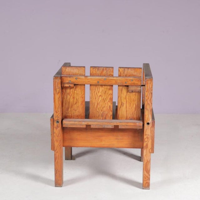 Teak Side Chair in the style of Rietveld, Netherlands, 1960s For Sale - Image 4 of 12