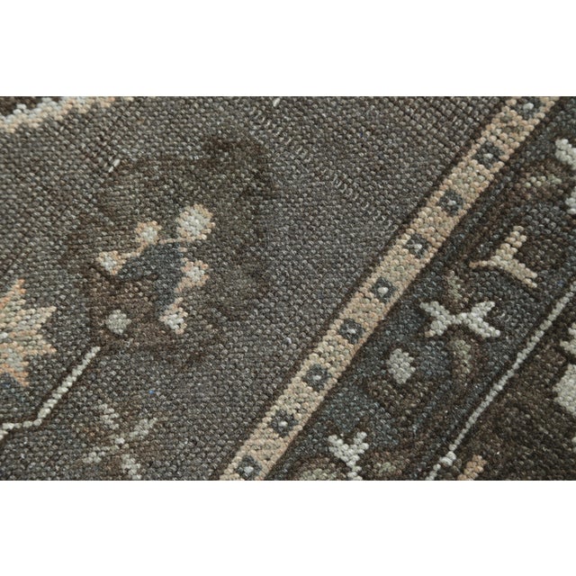 Vintage Turkish Area Rug – Wool on Wool in Earthy Brown & Ivory Tones -5' 1'' X 8' 5'' For Sale - Image 14 of 15