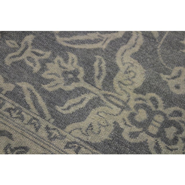 Vintage Inspired Gray/Green Hand Knotted Wool Rug - 8'5'' X 11'4'' For Sale In New York - Image 6 of 9