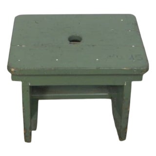 Vintage Fir Wood Stool, 1960s For Sale