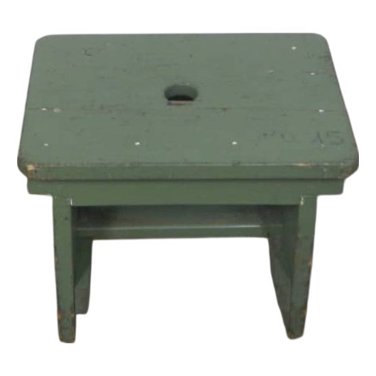 Vintage Fir Wood Stool, 1960s For Sale