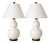 Ralph Lauren White Glazed Ceramic Crackle Double Gourd Ginger Jar Lamps - Pair For Sale