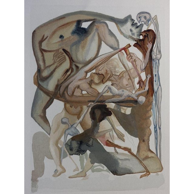 Salvador dali (1904-1989) hell 11: at the edge of the seventh circle color woodcut unsigned on bfk rives vellum 26 x 33 cm...