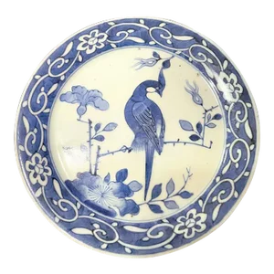 Antique Japanese Meiji Seto Porcelain Blue and White Covered Box