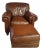 Natuzzi Maturità Italian Cognac Leather Armchair & Ottoman – Made in Italy For Sale