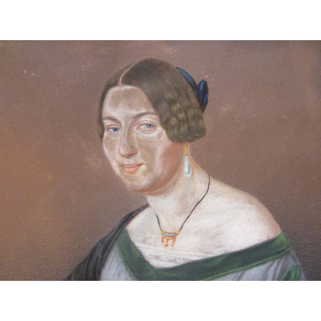 G L Lewin Pastel Gouache Portrait Signed Circa 1848 Rococo Gilt Frame For Sale - Image 4 of 14