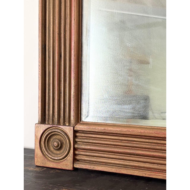 Neoclassical Wall Mirror with Reeded Giltwood Frame, 1970s For Sale - Image 9 of 13