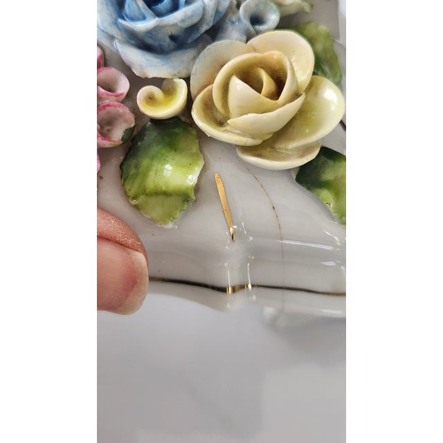 Shabby Chic Mid-Century European Porcelain Floral Encrusted Trinket Box, K&o Mark, Circa 1960s For Sale - Image 3 of 16
