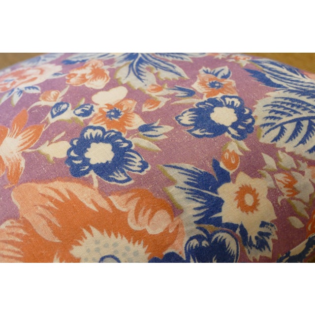 Boho Chic Floral Blue & Lilac Pillow For Sale In New York - Image 6 of 7