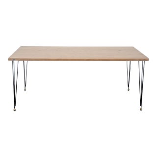 Urban Wood Goods Urban Loft Black and Brass Dining Table For Sale