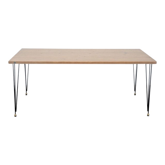 Urban Wood Goods Urban Loft Black and Brass Dining Table For Sale