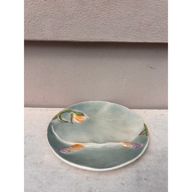 Majolica Water Lily Asparagus Plate Saint Clement Circa 1900. Every important French manufactures produced at the end of...