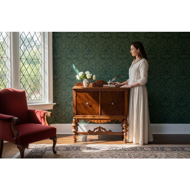 Condition: Age-appropriate wear with surface scratches and finish variation. Notable large crack to interior bottom panel...