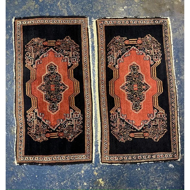 Middle Eastern Handmade Rusg, 1919, Set of 2 For Sale - Image 6 of 6