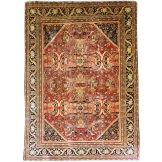 1920s Antique Persian Sickle Leaf Mahal Rug - 10'3"x 14' For Sale