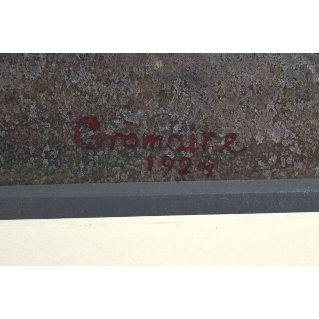 Vintage 1924 Marcel Gromaire Mixed Media Chalk Pastel and Gouache Nudes Portrait Painting For Sale - Image 12 of 12