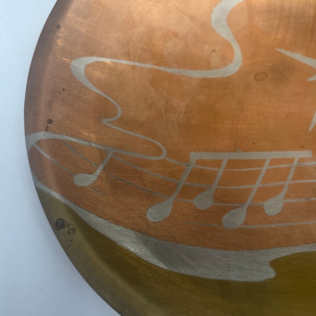 Mid-Century Modern 1950s MCM Copper, Silver, and Brass Tray by Blanche For Sale - Image 3 of 4
