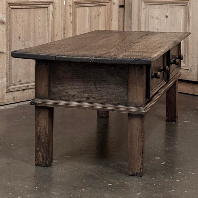 18th Century Rustic Country French Solid Oak Coffee Table For Sale - Image 11 of 18