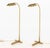 Pair of Casella Lighting Brushed Brass Adjustable Floor Lamps, labels to undersides. 43" H x 18" W x 10" D. Provenance:...