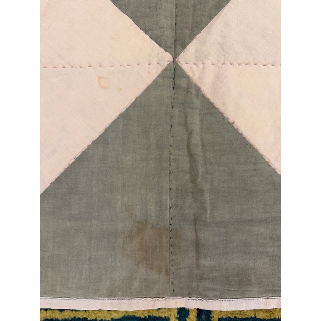 1920s 1920s Antique Quilt American Usa Allover Checkerboard Geometric Square Handmade Blanket For Sale - Image 5 of 11