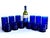 Mid-Century Modern Vintage Anchor Hocking Tartan Cobalt Tumblers in 2 Sizes, Set of 12 For Sale - Image 3 of 9