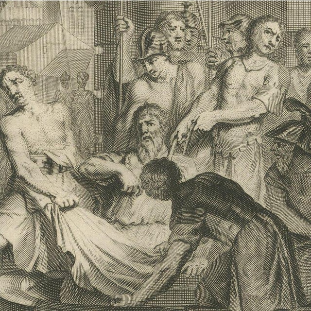 Pieter Mortier, Isaiah's Vision and Jeremiah Drawn from the Pit, Pieter 1700, Engraving For Sale - Image 4 of 12