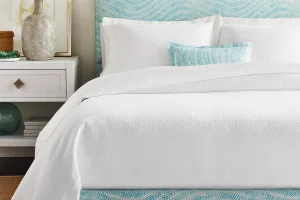 Lucy Queen Cotton Coverlet Set, White, 3 Pieces