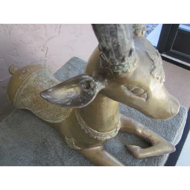Metal Vintage Sarreid Brass Deer Sculpture Figurine For Sale - Image 7 of 12