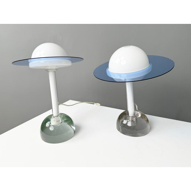 Glass Model 2701 Plutone Table Lamps in Glass by Daniela Puppa for Fontana Arte, Italy, 1981, Set of 2 For Sale - Image 7 of 7