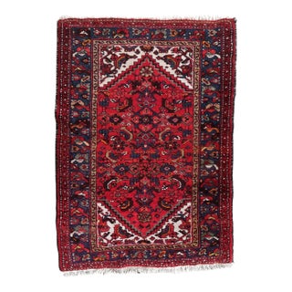 1970s, Handmade Vintage Persian Hamadan Rug 3.3' X 4.6' For Sale