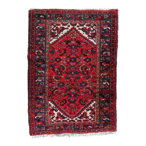 1970s, Handmade Vintage Persian Hamadan Rug 3.3' X 4.6'