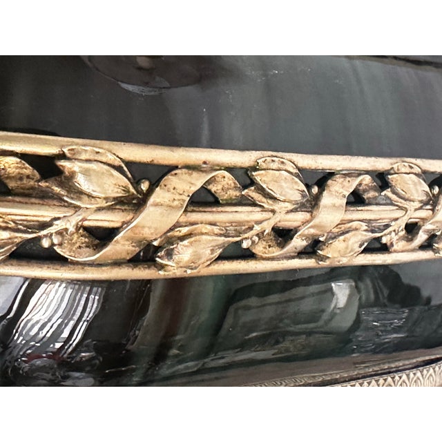 Metal 1910s Paul Milet Sèvres Green Flambé Jardiniere With Neoclassical Ormolu Mounts For Sale - Image 7 of 12