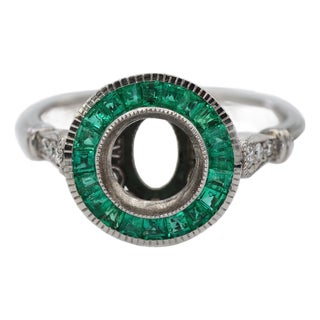 14k (585) White Gold Natural Brilliant Diamond Semi Mount Engagement Ring Size 7 For Sale