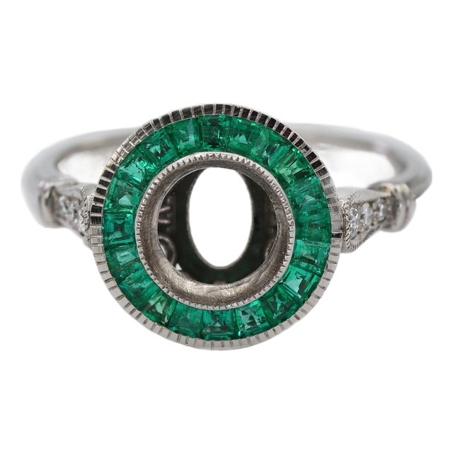 14k (585) White Gold Natural Brilliant Diamond Semi Mount Engagement Ring Size 7 For Sale