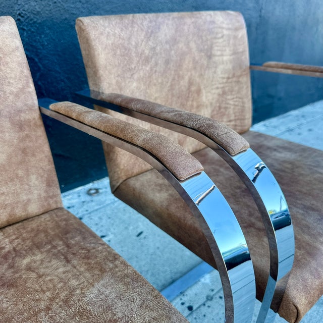 2000 - 2009 Mies Van Der Rohe Brno Flat Bar Chairs by Palazzetti For Sale - Image 5 of 9