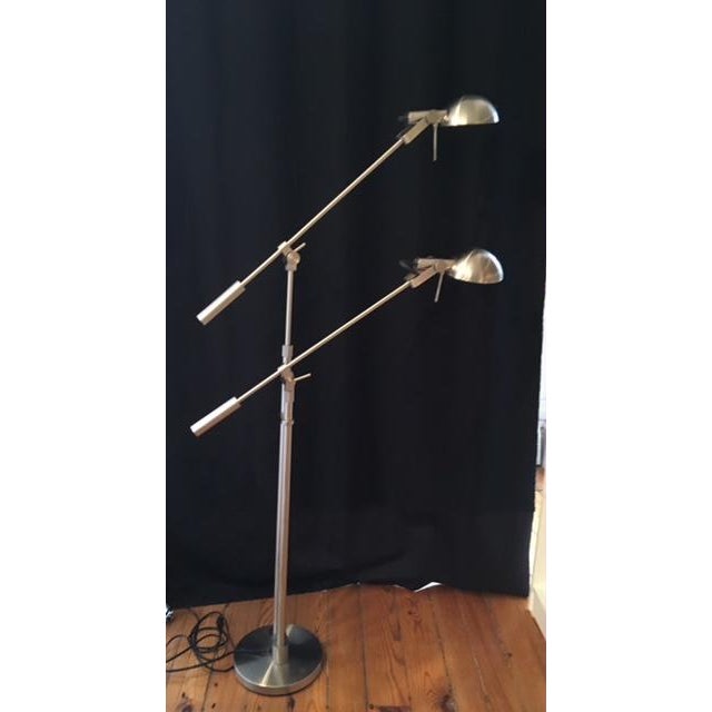Double Swing Arm Tandem Adjustable Halogen Floor Lamp Chairish