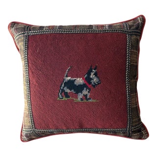 Scottie Dog Needlepoint Pillow For Sale