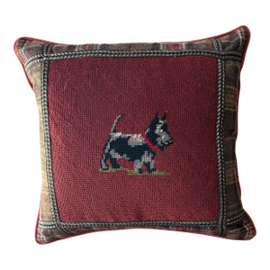 Scottie Dog Needlepoint Pillow