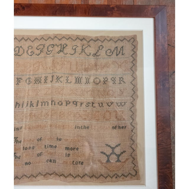 Early 19th Century 19th Century English Schoolgirl's Needlework Embroidered Alphabet Sampler 1826 For Sale - Image 5 of 11