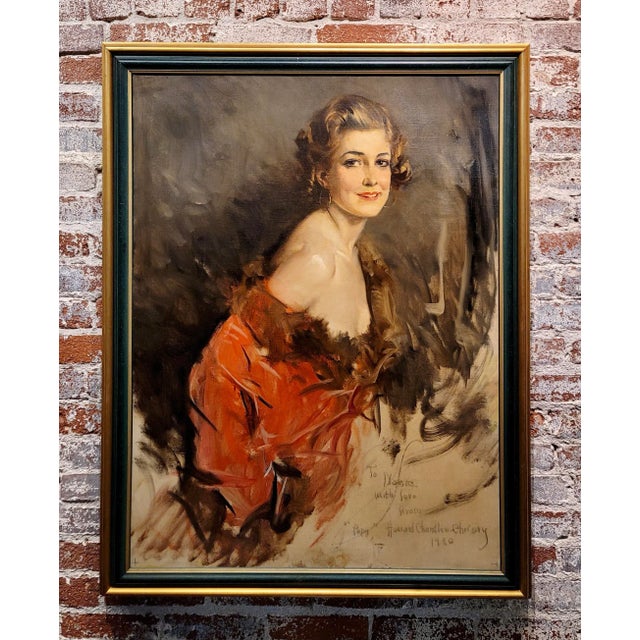 Howard Chandler Christy-1930 Portrait of an American Model -Oil Painting Original Oil painting on canvas - signed...