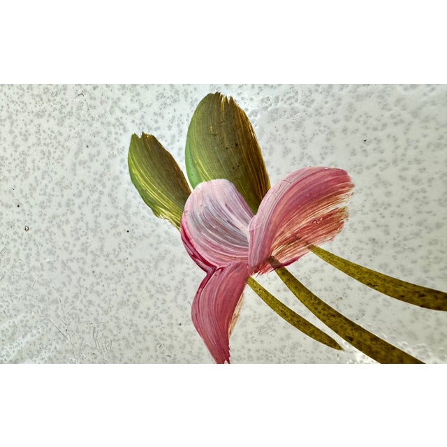 Vintage Fine Arts Studio Hand Painted Metal Floral Square Tray For Sale In Little Rock - Image 6 of 12