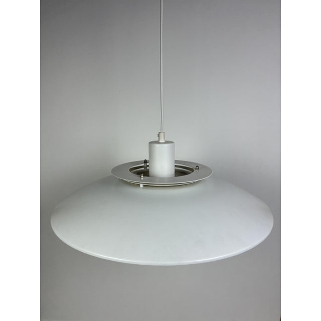 Danish Pendant Lamp in White, 1970s, in Very Good conditions. Designed 1970 to 1979 Up to 250V (Europe/UK Standard).The...