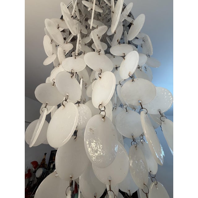 Murano Glass 3-Light Waterfall Chandelier in the style of Verner Panton, 1970s For Sale - Image 7 of 8