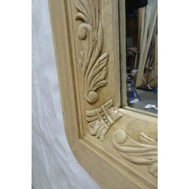 Brown Hand Carved Rectangular Mirror For Sale - Image 8 of 8