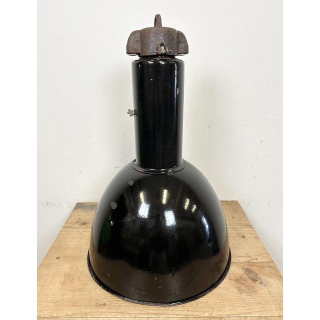 Industrial Bauhaus Black Enamel Pendant Lamps from Elektrosvit, 1950s, Set of 4 For Sale - Image 12 of 18