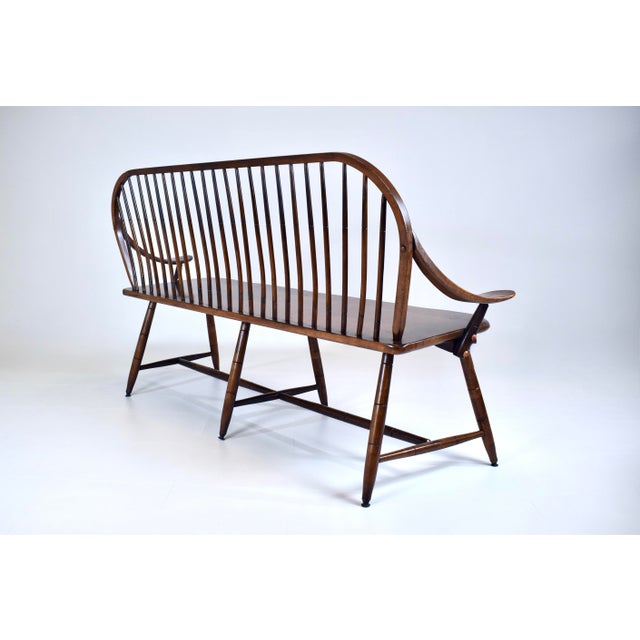 Vintage Hale of Vermont Windsor Spindle Back Prosper's Bench or Settee For Sale In Philadelphia - Image 6 of 13